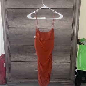 Elegant Rust Orange Women's Dress